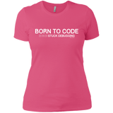 T-Shirts Hot Pink / X-Small Born To Code Stuck Debugging Women's Premium T-Shirt