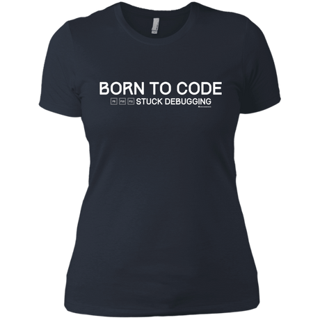 T-Shirts Indigo / X-Small Born To Code Stuck Debugging Women's Premium T-Shirt