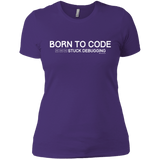 T-Shirts Purple Rush/ / X-Small Born To Code Stuck Debugging Women's Premium T-Shirt
