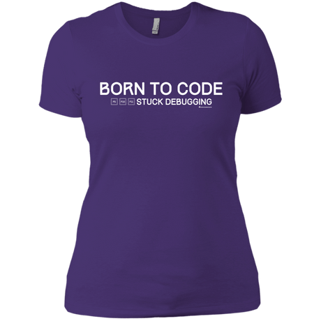 T-Shirts Purple Rush/ / X-Small Born To Code Stuck Debugging Women's Premium T-Shirt