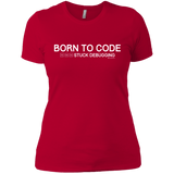 T-Shirts Red / X-Small Born To Code Stuck Debugging Women's Premium T-Shirt