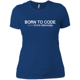 T-Shirts Royal / X-Small Born To Code Stuck Debugging Women's Premium T-Shirt