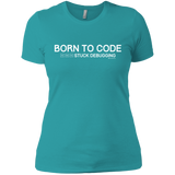 T-Shirts Tahiti Blue / X-Small Born To Code Stuck Debugging Women's Premium T-Shirt