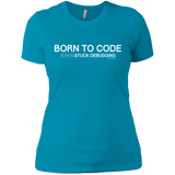 T-Shirts Turquoise / X-Small Born To Code Stuck Debugging Women's Premium T-Shirt