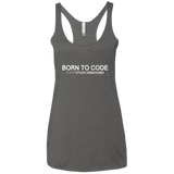 T-Shirts Premium Heather / X-Small Born To Code Stuck Debugging Women's Triblend Racerback Tank