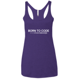 T-Shirts Purple Rush / X-Small Born To Code Stuck Debugging Women's Triblend Racerback Tank