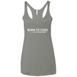 T-Shirts Venetian Grey / X-Small Born To Code Stuck Debugging Women's Triblend Racerback Tank