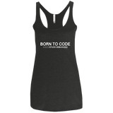 T-Shirts Vintage Black / X-Small Born To Code Stuck Debugging Women's Triblend Racerback Tank