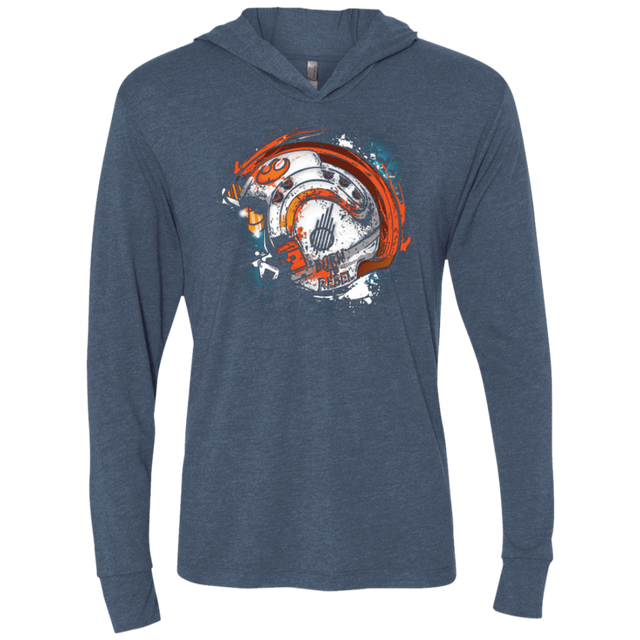 T-Shirts Indigo / X-Small Born to Rebel Triblend Long Sleeve Hoodie Tee