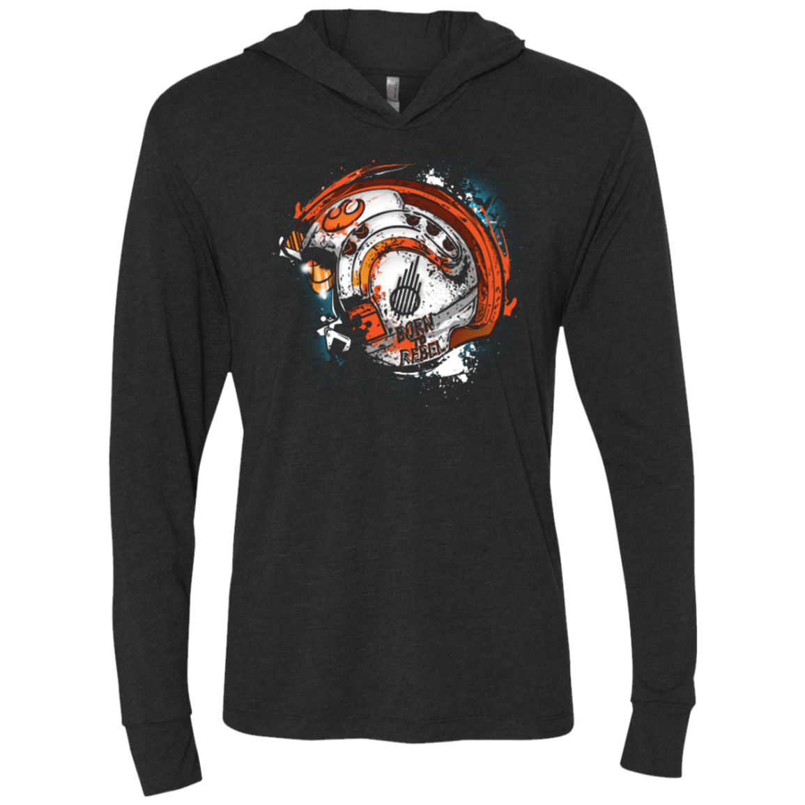 T-Shirts Vintage Black / X-Small Born to Rebel Triblend Long Sleeve Hoodie Tee