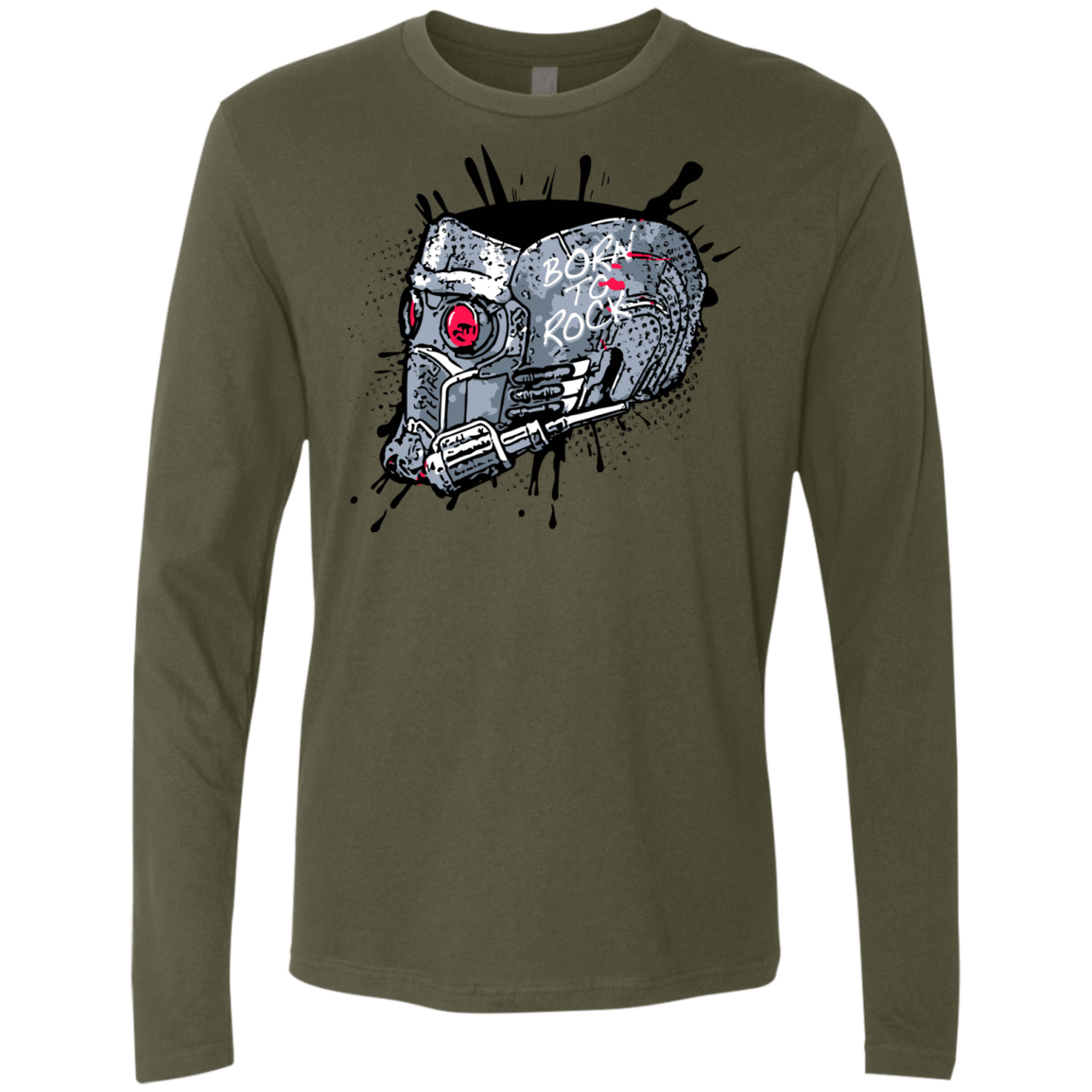 T-Shirts Military Green / Small Born to Rock Men's Premium Long Sleeve
