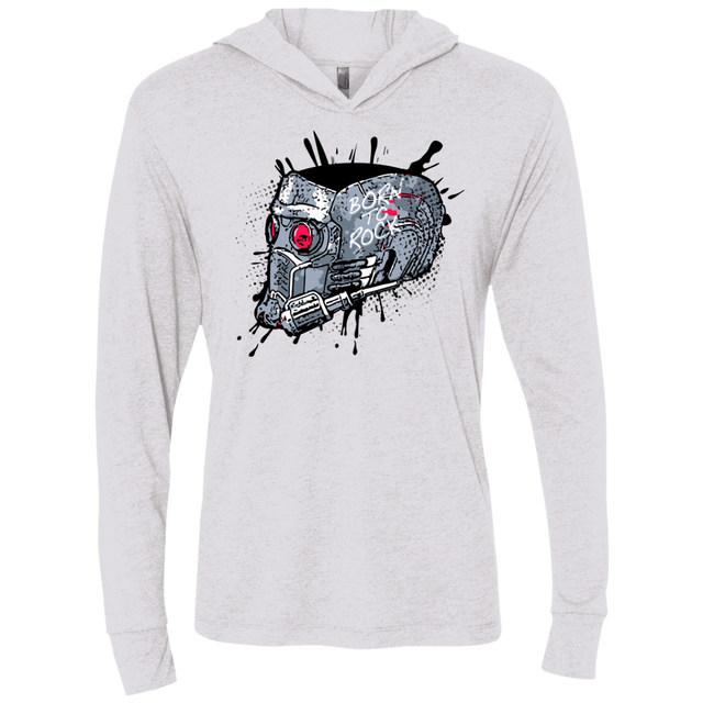 T-Shirts Heather White / X-Small Born to Rock Triblend Long Sleeve Hoodie Tee