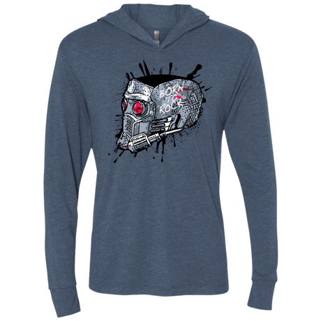 T-Shirts Indigo / X-Small Born to Rock Triblend Long Sleeve Hoodie Tee