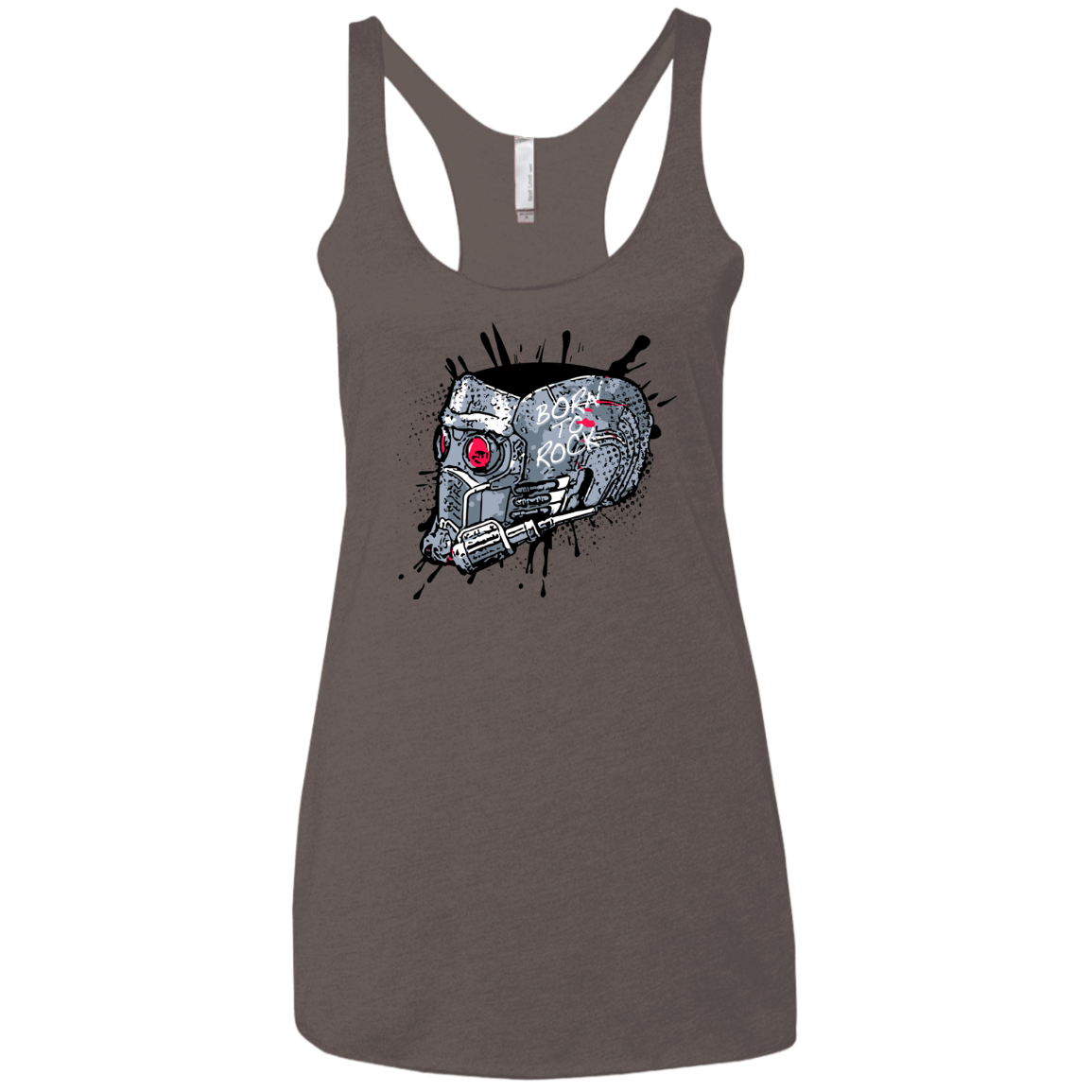 T-Shirts Macchiato / X-Small Born to Rock Women's Triblend Racerback Tank