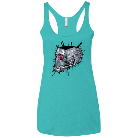 T-Shirts Tahiti Blue / X-Small Born to Rock Women's Triblend Racerback Tank