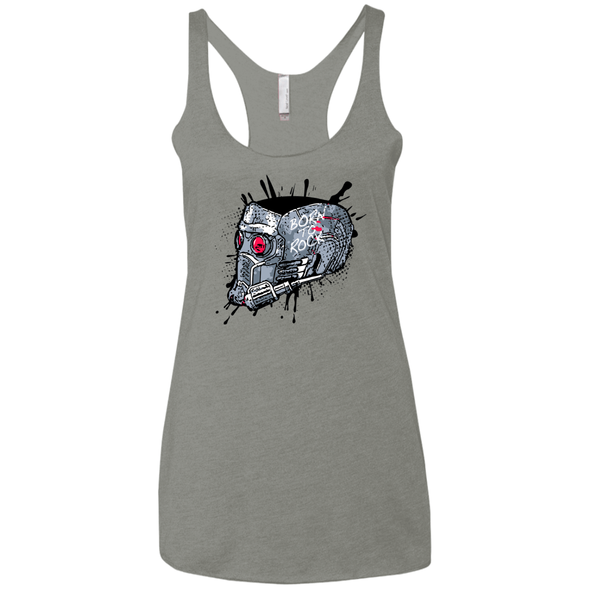 T-Shirts Venetian Grey / X-Small Born to Rock Women's Triblend Racerback Tank