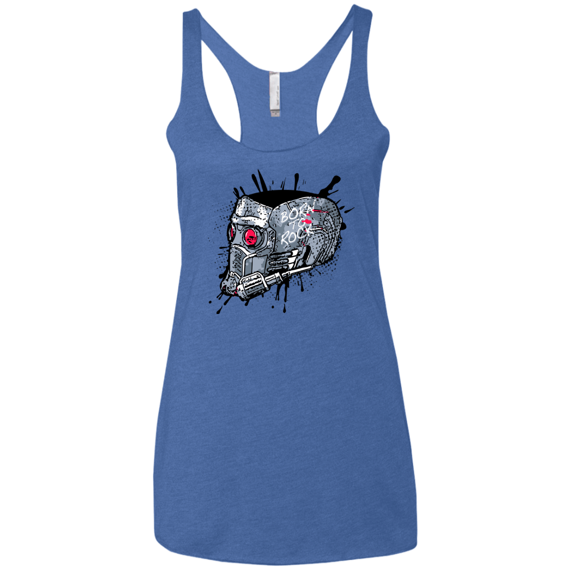T-Shirts Vintage Royal / X-Small Born to Rock Women's Triblend Racerback Tank