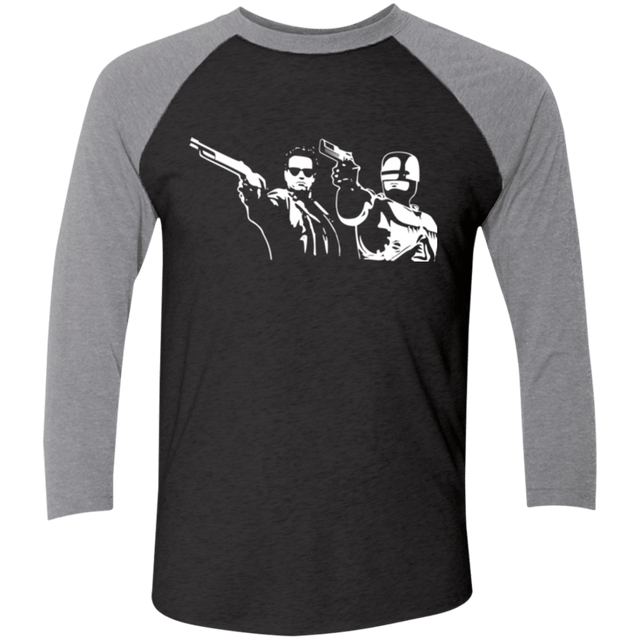 T-Shirts Vintage Black/Premium Heather / X-Small Bot fiction Men's Triblend 3/4 Sleeve