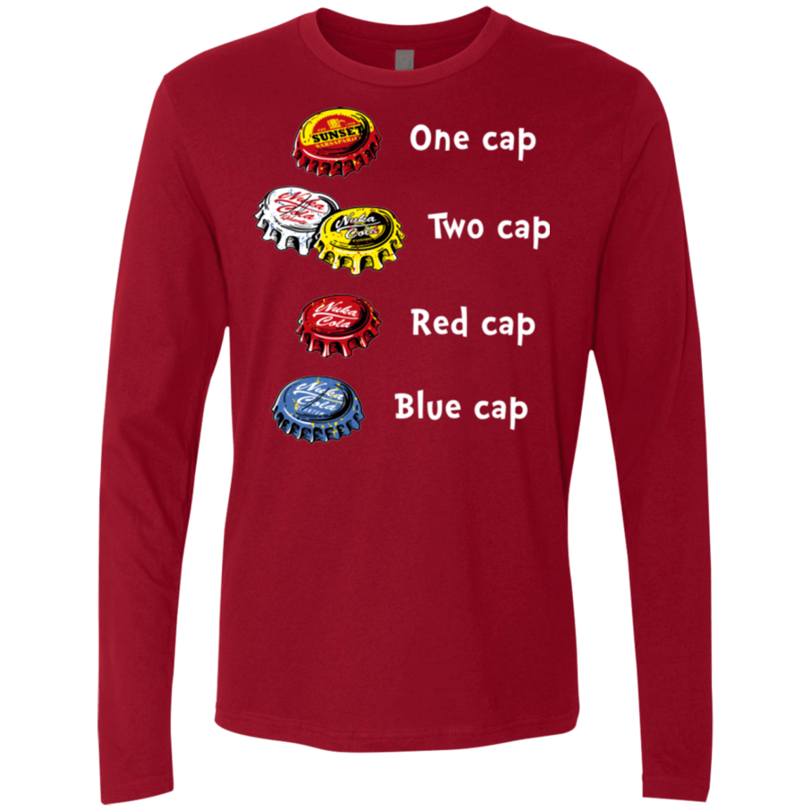 T-Shirts Cardinal / Small Bottle Caps Fever Men's Premium Long Sleeve