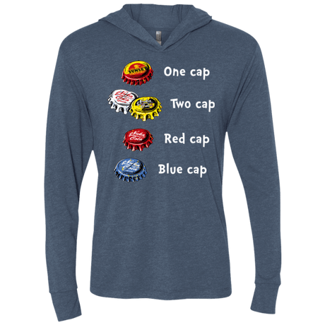 T-Shirts Indigo / X-Small Bottle Caps Fever Triblend Long Sleeve Hoodie Tee