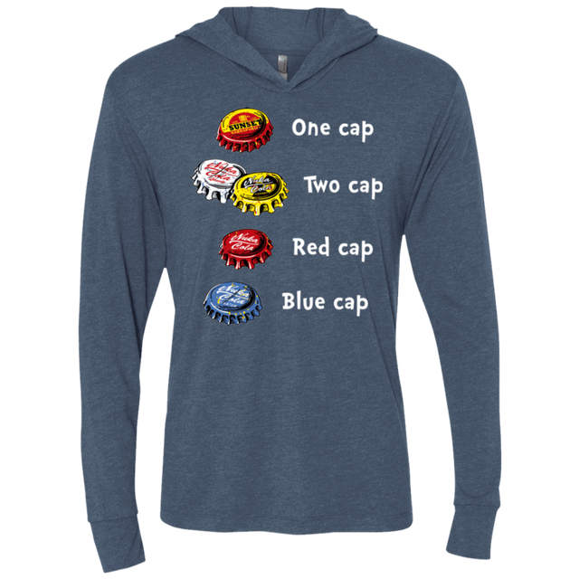 T-Shirts Indigo / X-Small Bottle Caps Fever Triblend Long Sleeve Hoodie Tee