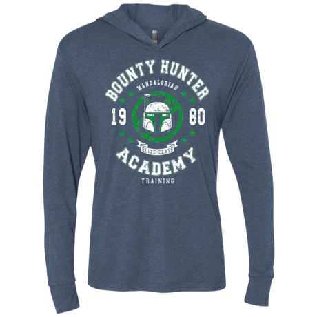 T-Shirts Indigo / X-Small Bounty Hunter Academy 80 Triblend Long Sleeve Hoodie Tee