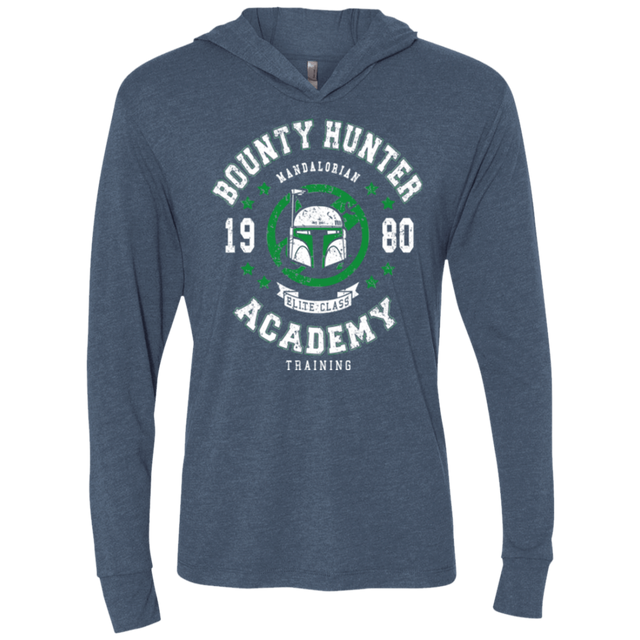 T-Shirts Indigo / X-Small Bounty Hunter Academy 80 Triblend Long Sleeve Hoodie Tee