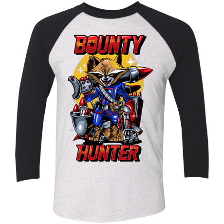 T-Shirts Heather White/Vintage Black / X-Small Bounty Hunter Triblend 3/4 Sleeve