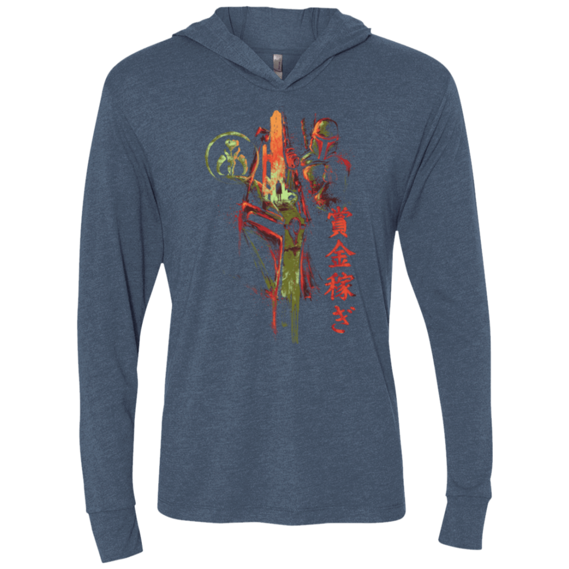 T-Shirts Indigo / X-Small Bounty Hunter Triblend Long Sleeve Hoodie Tee