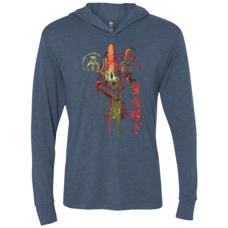 T-Shirts Indigo / X-Small Bounty Hunter Triblend Long Sleeve Hoodie Tee