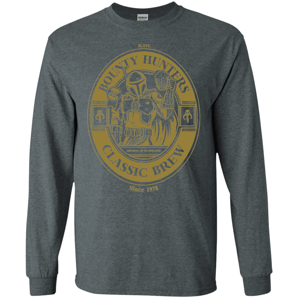 T-Shirts Dark Heather / S Bounty Hunters Classic Brew Men's Long Sleeve T-Shirt