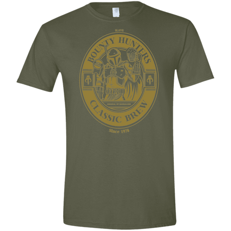 T-Shirts Military Green / S Bounty Hunters Classic Brew Men's Semi-Fitted Softstyle