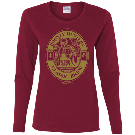 T-Shirts Cardinal / S Bounty Hunters Classic Brew Women's Long Sleeve T-Shirt