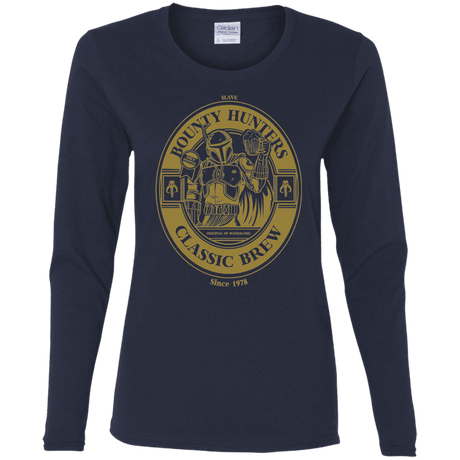 T-Shirts Navy / S Bounty Hunters Classic Brew Women's Long Sleeve T-Shirt