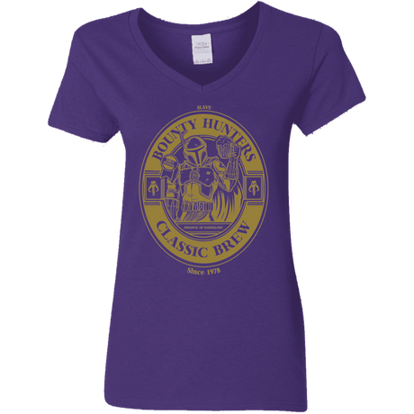 T-Shirts Purple / S Bounty Hunters Classic Brew Women's V-Neck T-Shirt