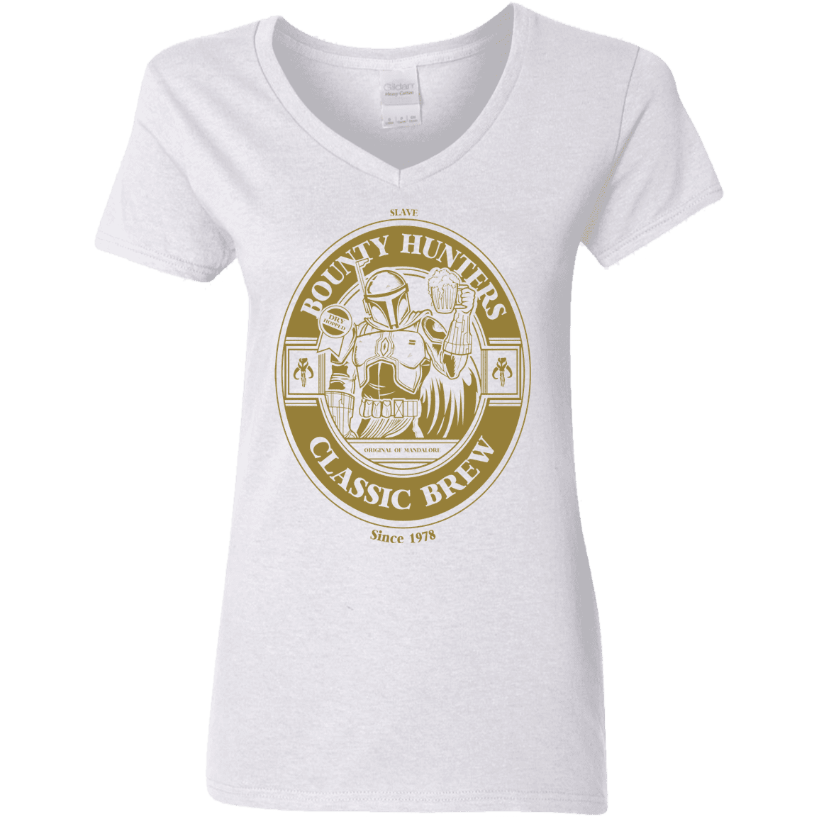 T-Shirts White / S Bounty Hunters Classic Brew Women's V-Neck T-Shirt
