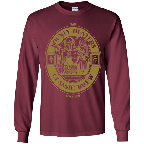 T-Shirts Maroon / YS Bounty Hunters Classic Brew Youth Long Sleeve T-Shirt