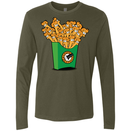 T-Shirts Military Green / Small Box of Fries Men's Premium Long Sleeve