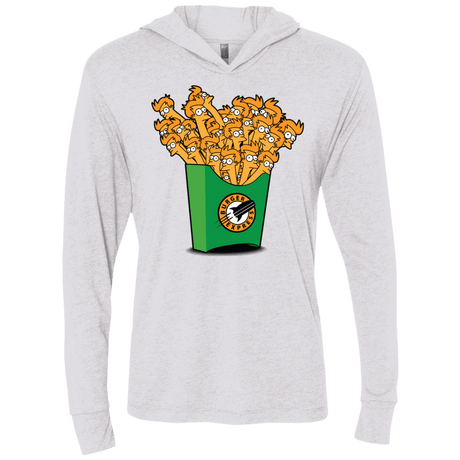 T-Shirts Heather White / X-Small Box of Fries Triblend Long Sleeve Hoodie Tee