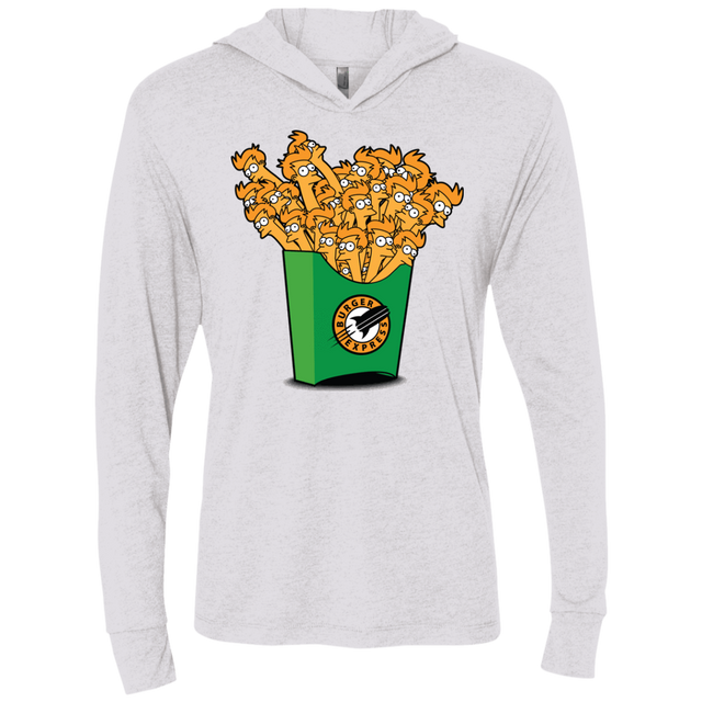 T-Shirts Heather White / X-Small Box of Fries Triblend Long Sleeve Hoodie Tee