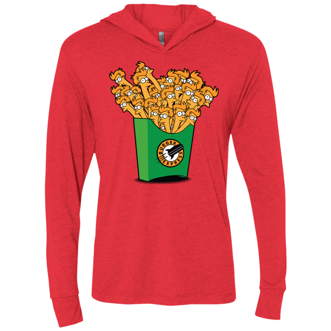 T-Shirts Vintage Red / X-Small Box of Fries Triblend Long Sleeve Hoodie Tee