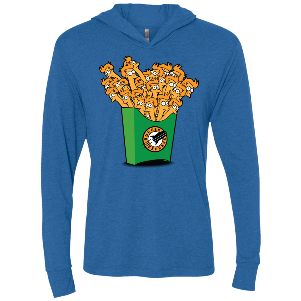 T-Shirts Vintage Royal / X-Small Box of Fries Triblend Long Sleeve Hoodie Tee