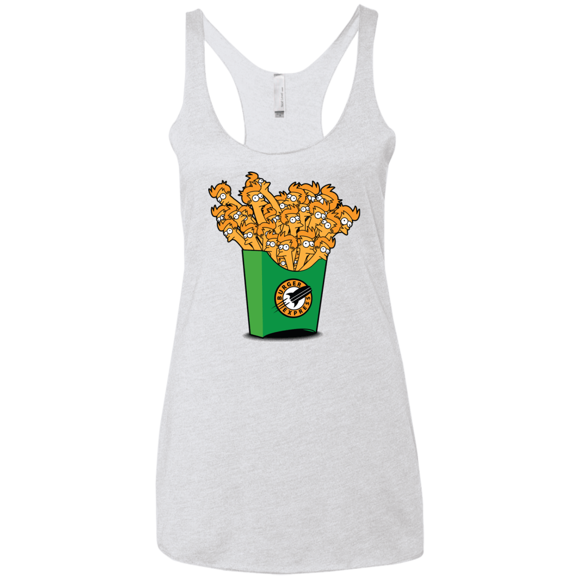 T-Shirts Heather White / X-Small Box of Fries Women's Triblend Racerback Tank