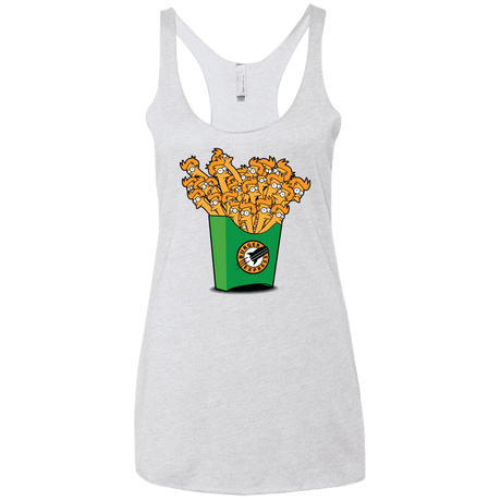 T-Shirts Heather White / X-Small Box of Fries Women's Triblend Racerback Tank