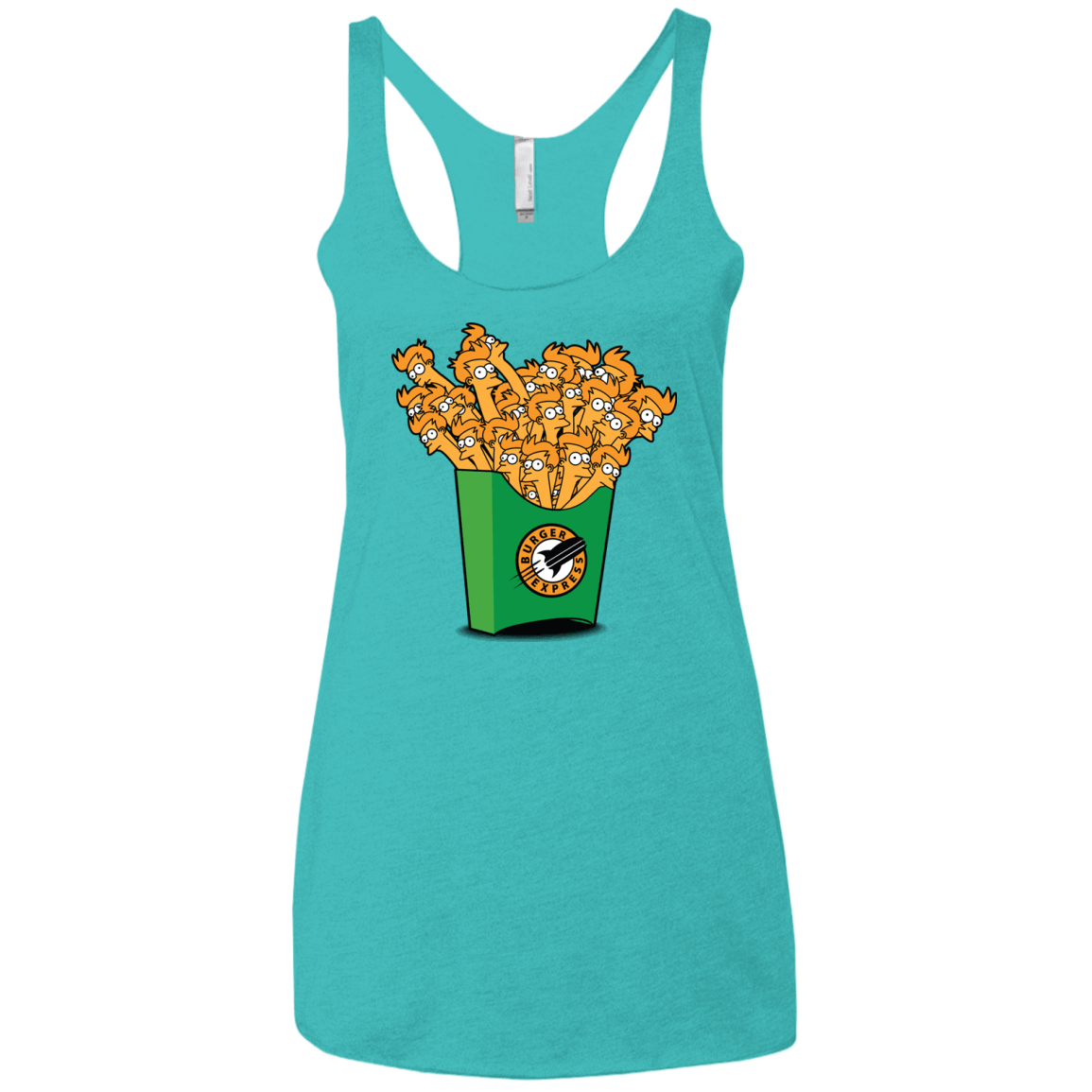 T-Shirts Tahiti Blue / X-Small Box of Fries Women's Triblend Racerback Tank