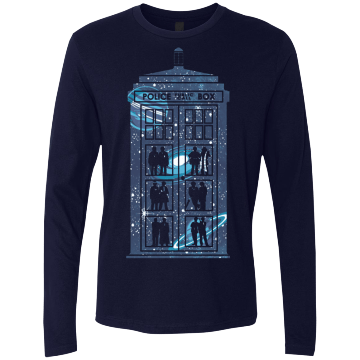 T-Shirts Midnight Navy / Small Box of Time and Space Men's Premium Long Sleeve