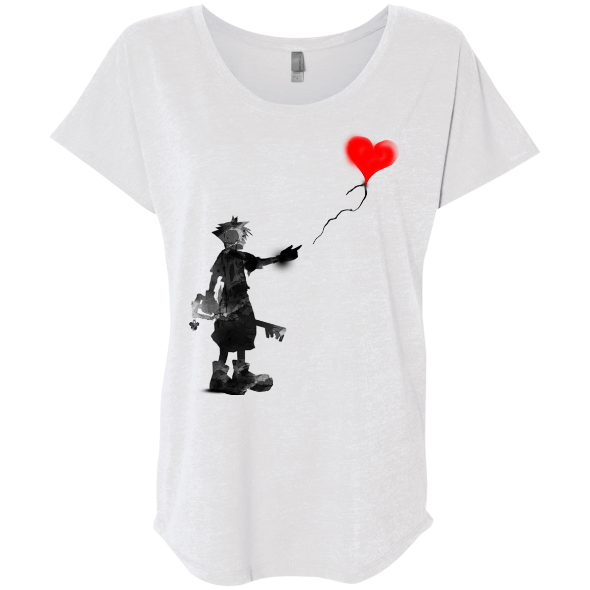 T-Shirts Heather White / X-Small Boy and Balloon Triblend Dolman Sleeve