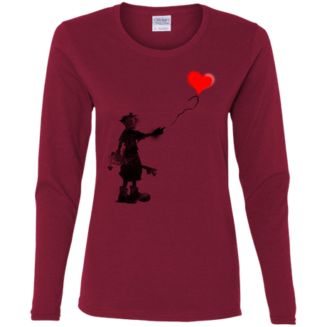 T-Shirts Cardinal / S Boy and Balloon Women's Long Sleeve T-Shirt