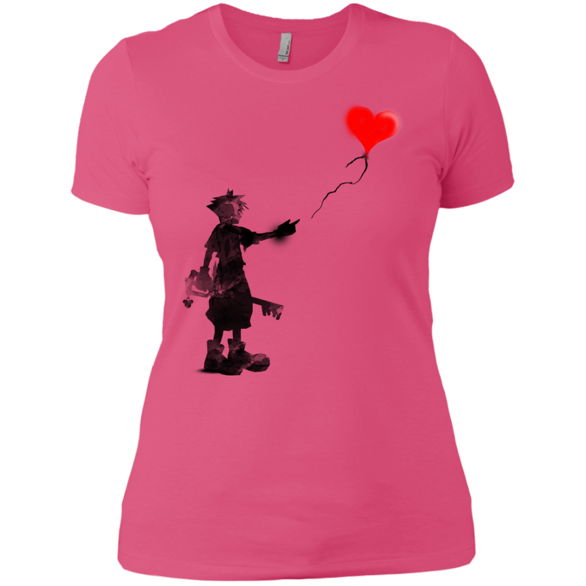 T-Shirts Hot Pink / X-Small Boy and Balloon Women's Premium T-Shirt