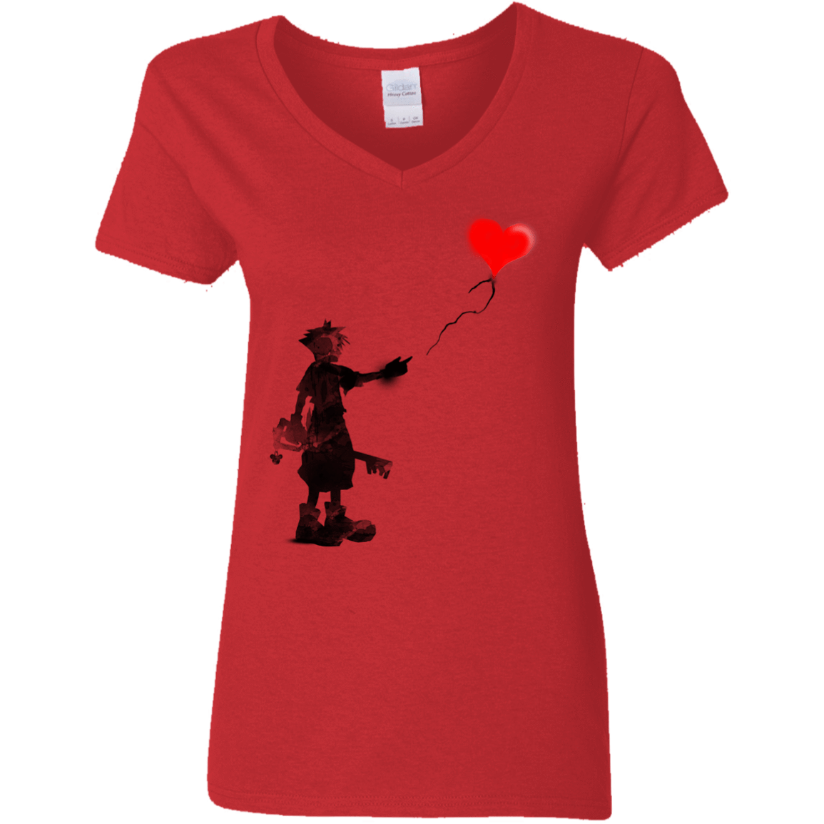 Boy and Balloon Women's V-Neck T-Shirt